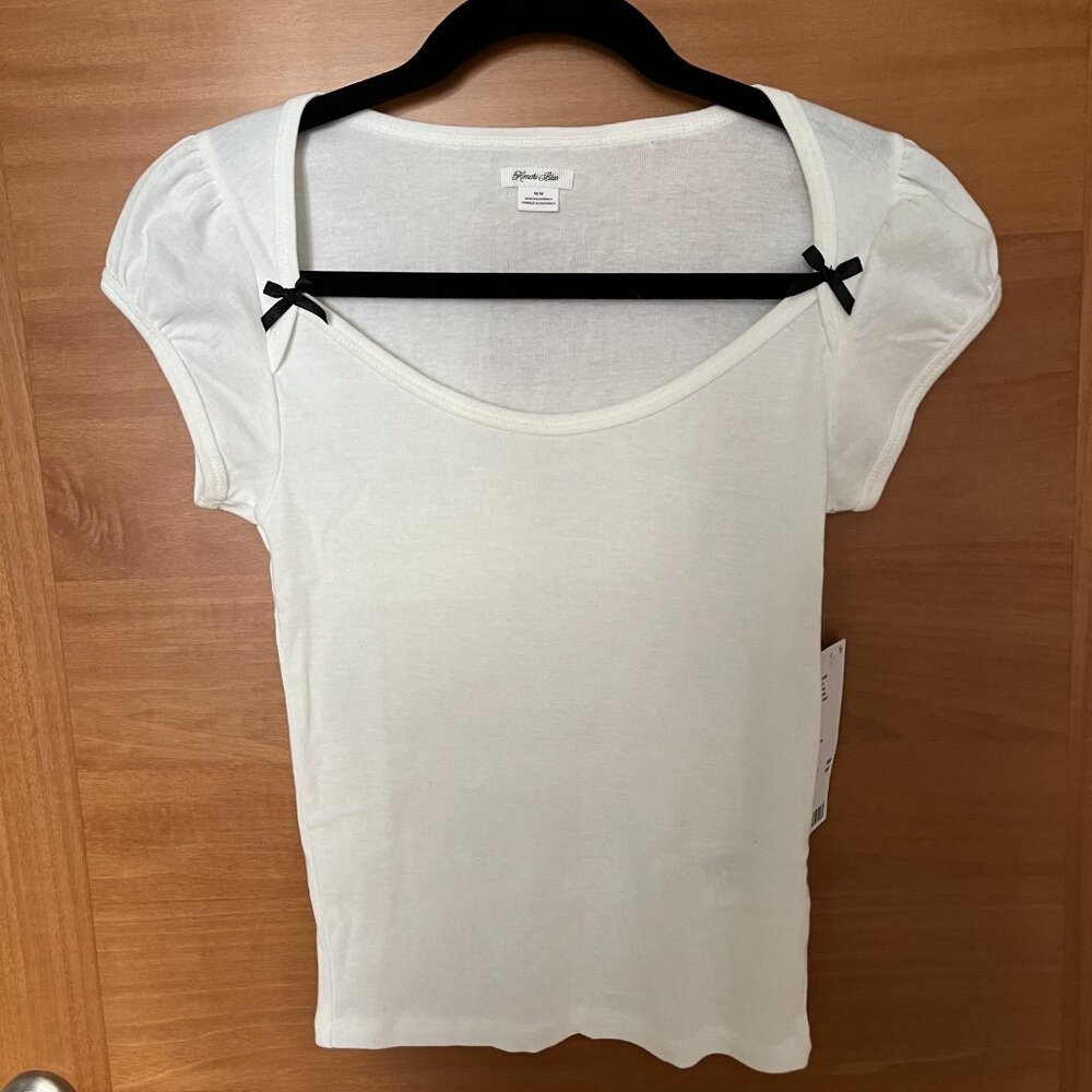 Kimchi Blue Puff Sleeve Baby Tee w/ Bows Medium NWT